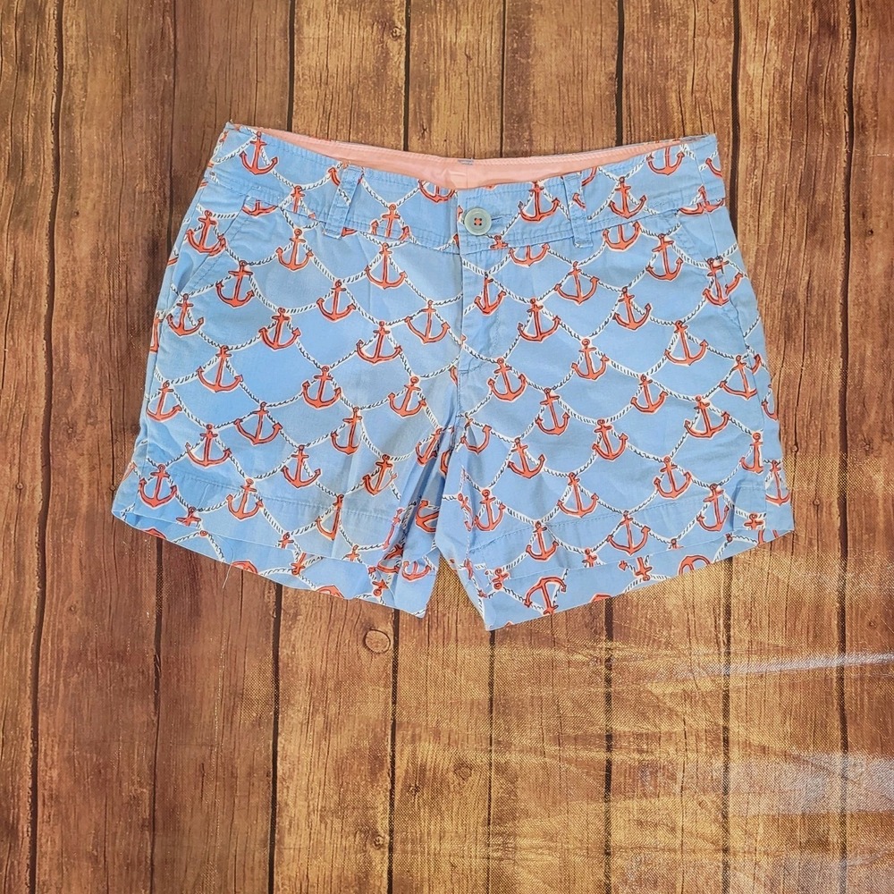 Lilly Pulitzer Womens Shorts Blue 4 Callahan Nautical Low Rise 4.5" Inseam